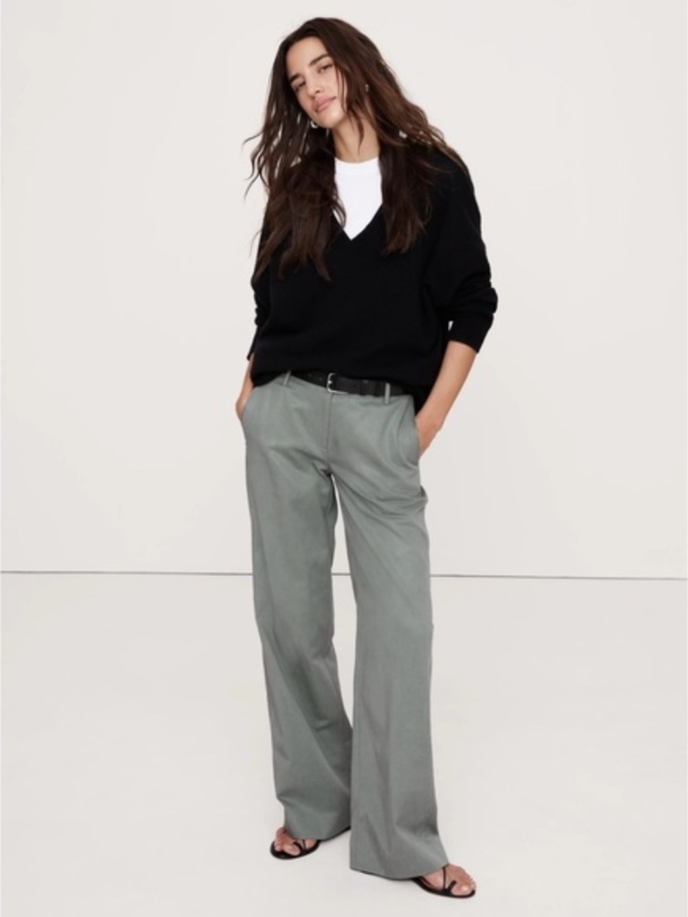 Brand New! BANANA REPUBLIC Everyday Wide-Leg Pant, in Mushroom Taupe,Size Large